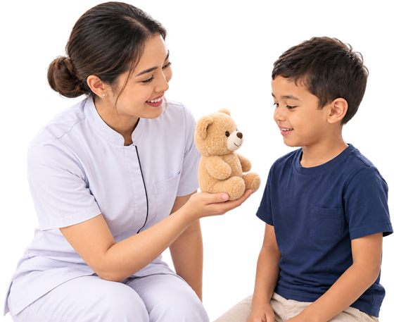 City Choice caregiver with a child