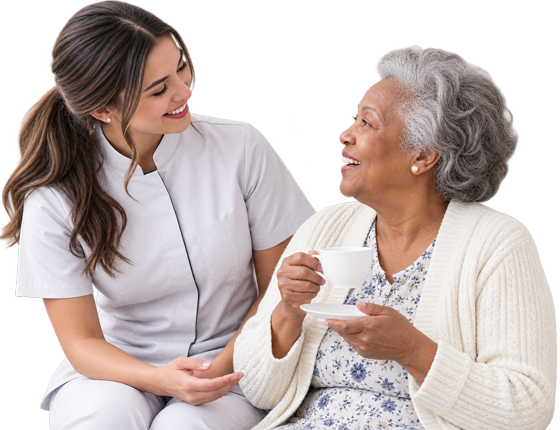 City Choice personal care aide with a client