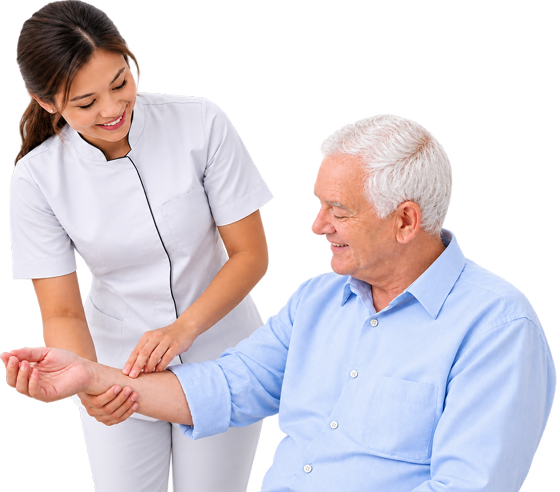 City Choice nurse with a client at home